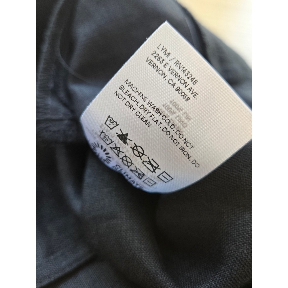 Reformation Mason Linen Pleated High Waist Wide Leg Trouser Black Size 0 - Picture 11 of 15